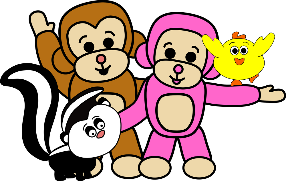 Mamo and friends, the characters from the Mamo songs